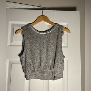 Cropped tank top sweater material grey